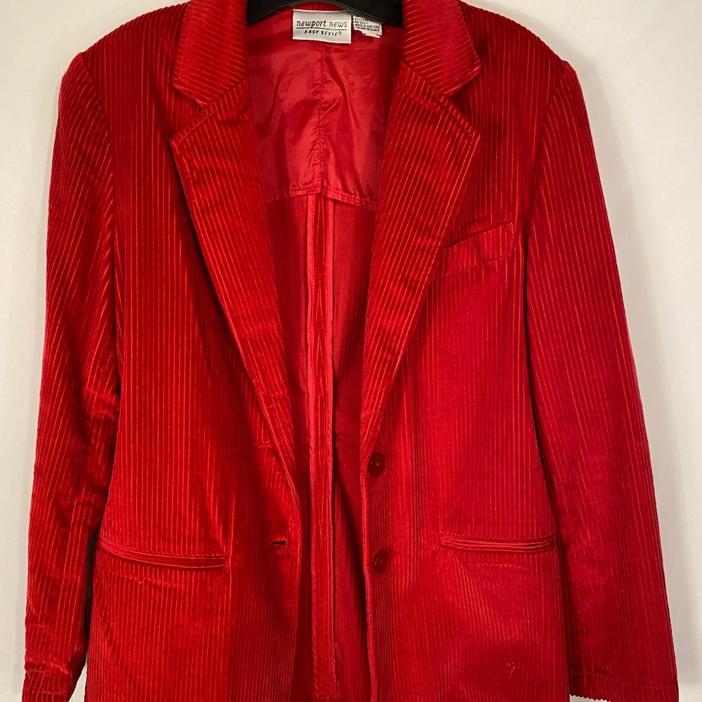 Vintage Newport News Red Corduroy Blazer